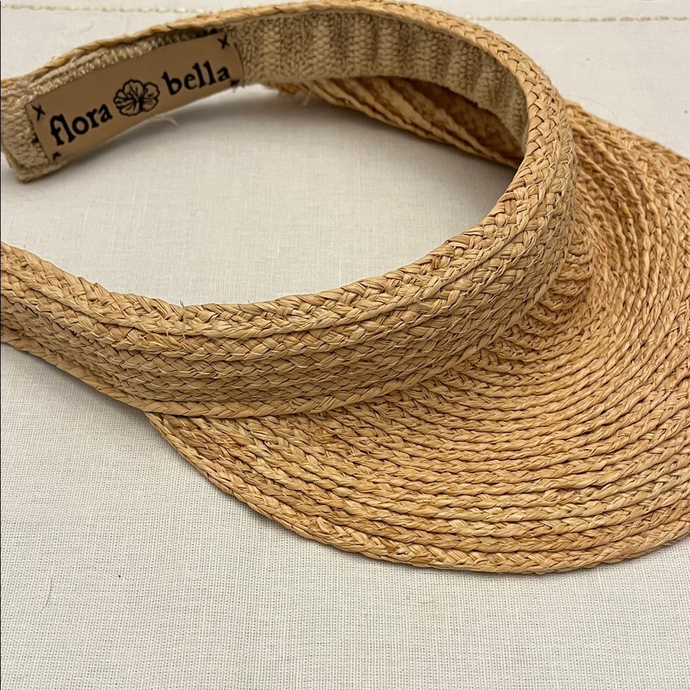 Flora Bella Women's Tan Straw Visor